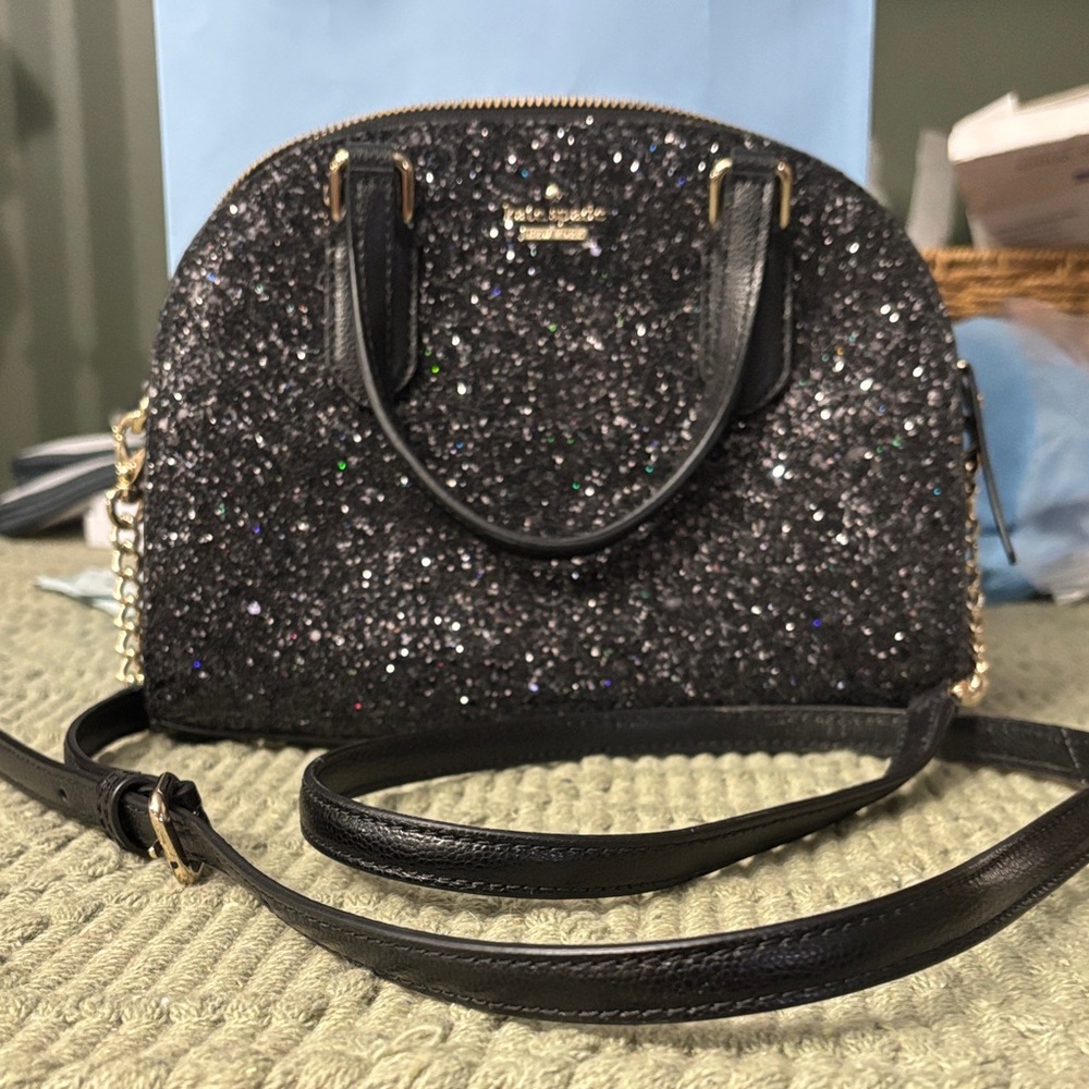 Kate Spade Black Glitter Crossbody Bag